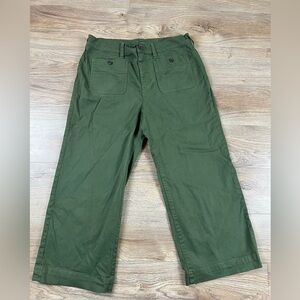 J. Crew Sailor Slim Wide Leg Chino Pants 29 Olive Green High Rise